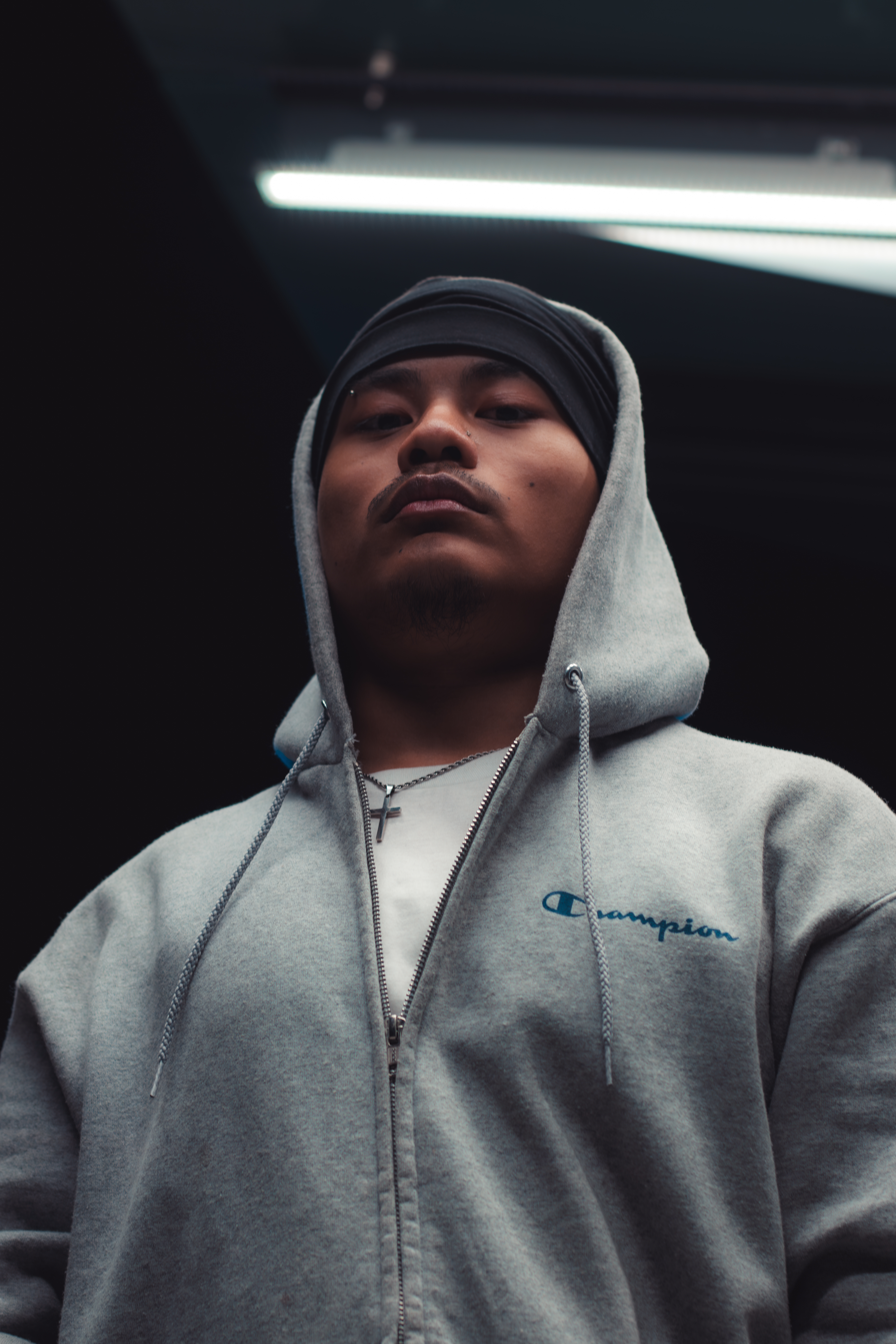 Moody portrait lighting